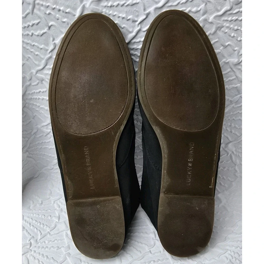 Lucky Brand Women's Black Leather‎ Loafers Flats Size 9/9.5